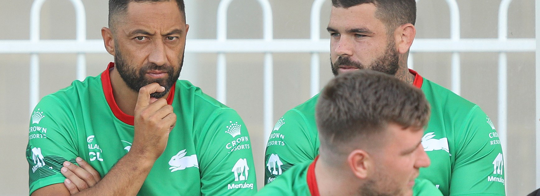 Benji Marshall and Adam Reynolds together at the Charity Shield.