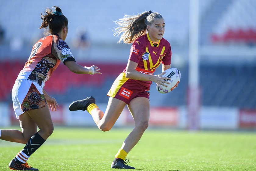 Teagan Berry on the move during NSW Country's  28-0 victory over Northern Territory.