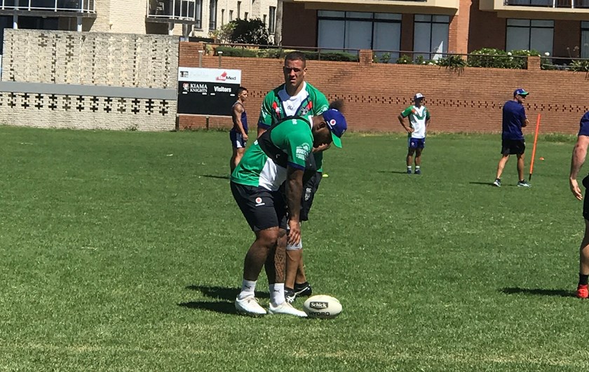 Kane Evans in pre-season training.