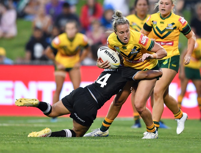 Holli Wheeler in action for the Jillaroos.