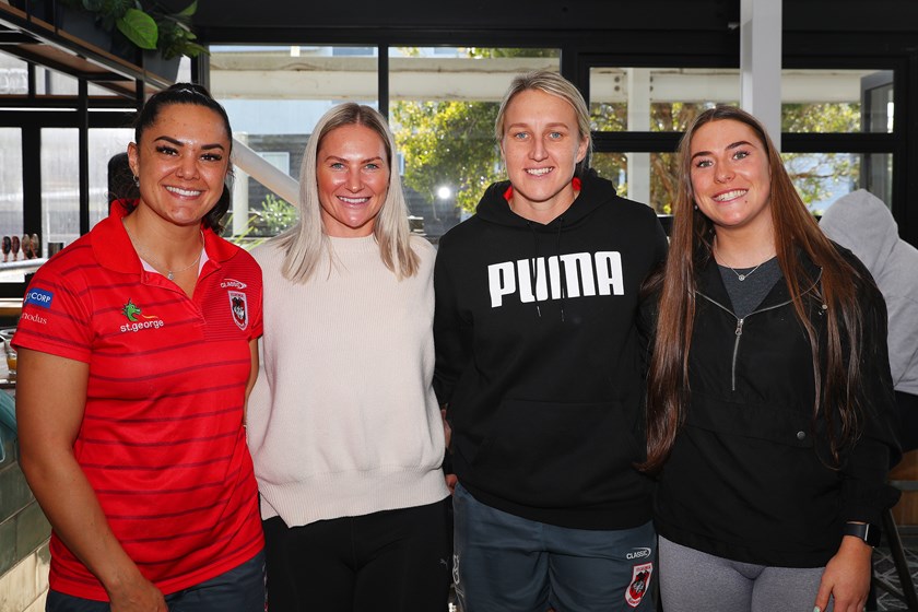 Dragons players Shontelle Stowers, Holli Wheeler, Natassja Purontakanen and Keele Browne.