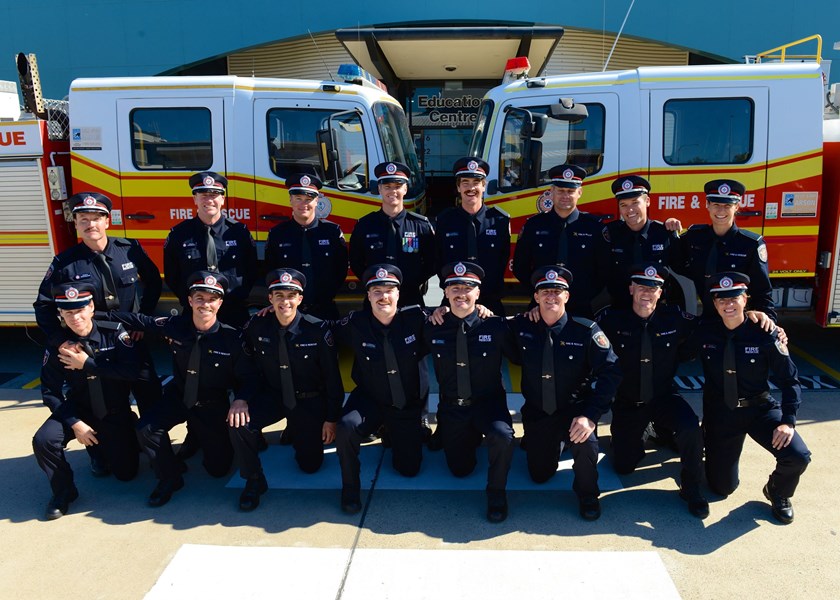 Brown (far right) graduating from the Academy in June.