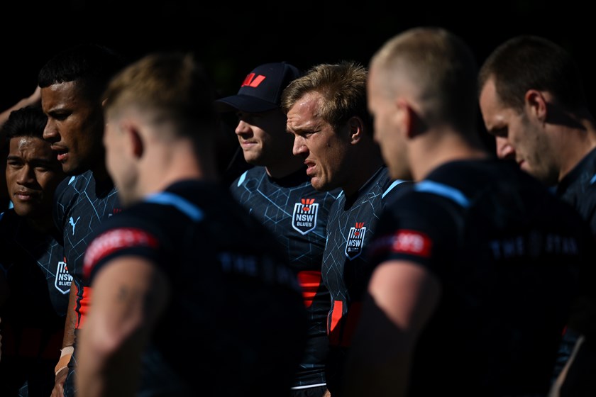 Jake Trbojevic at his first training session since being appointed NSW captain.