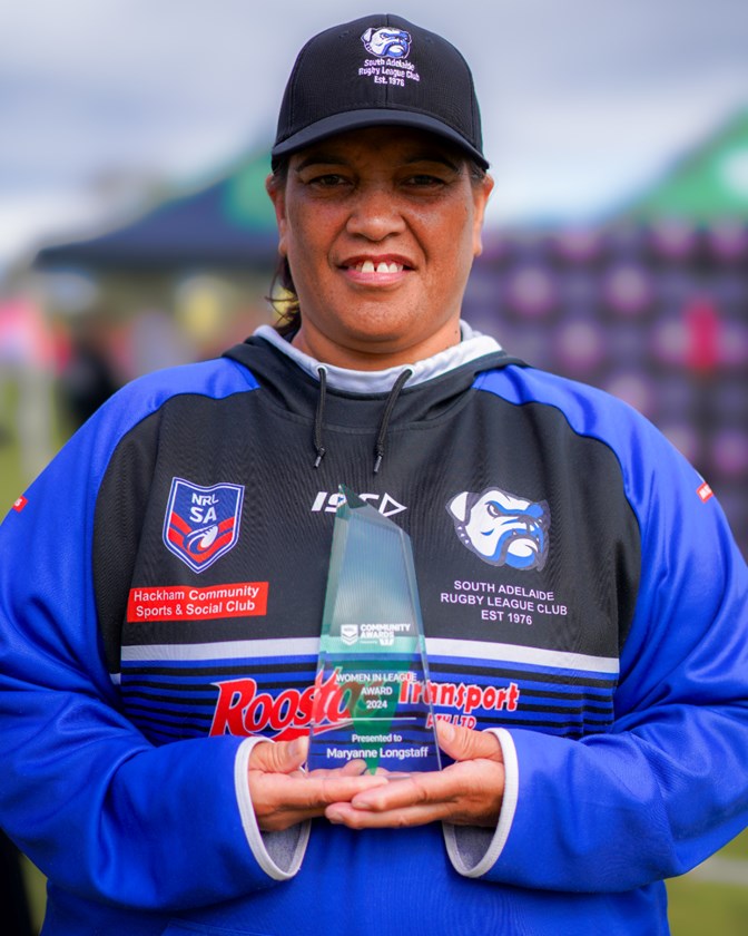 Mary Longstaff receives the NRL’s Women in League Award