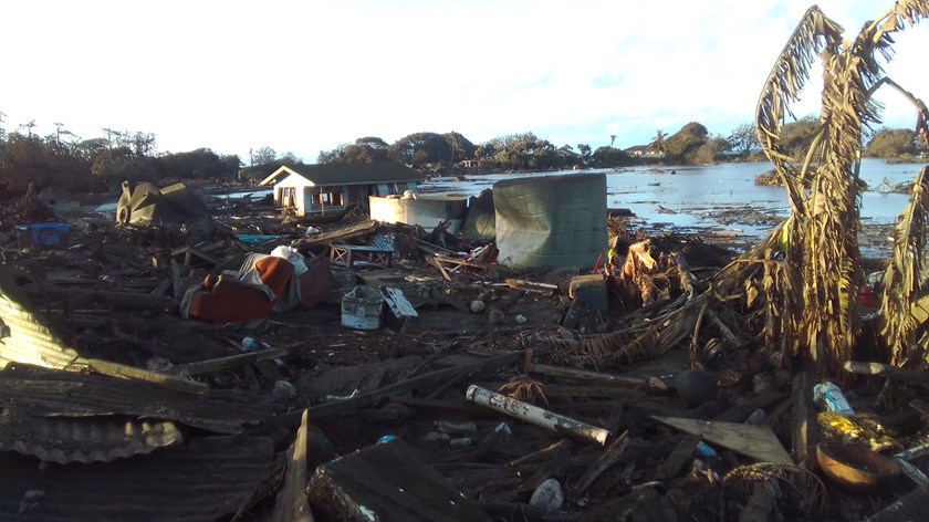 Nomuka Island suffered extensive damage after the volcanic eruption and tsunami