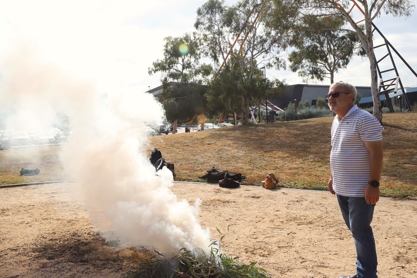 Ngunnawal Elder Bradley Bell, doing Acknowledgment to Country